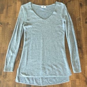 Old Navy Grey Knit V-neck Sweater Size XS